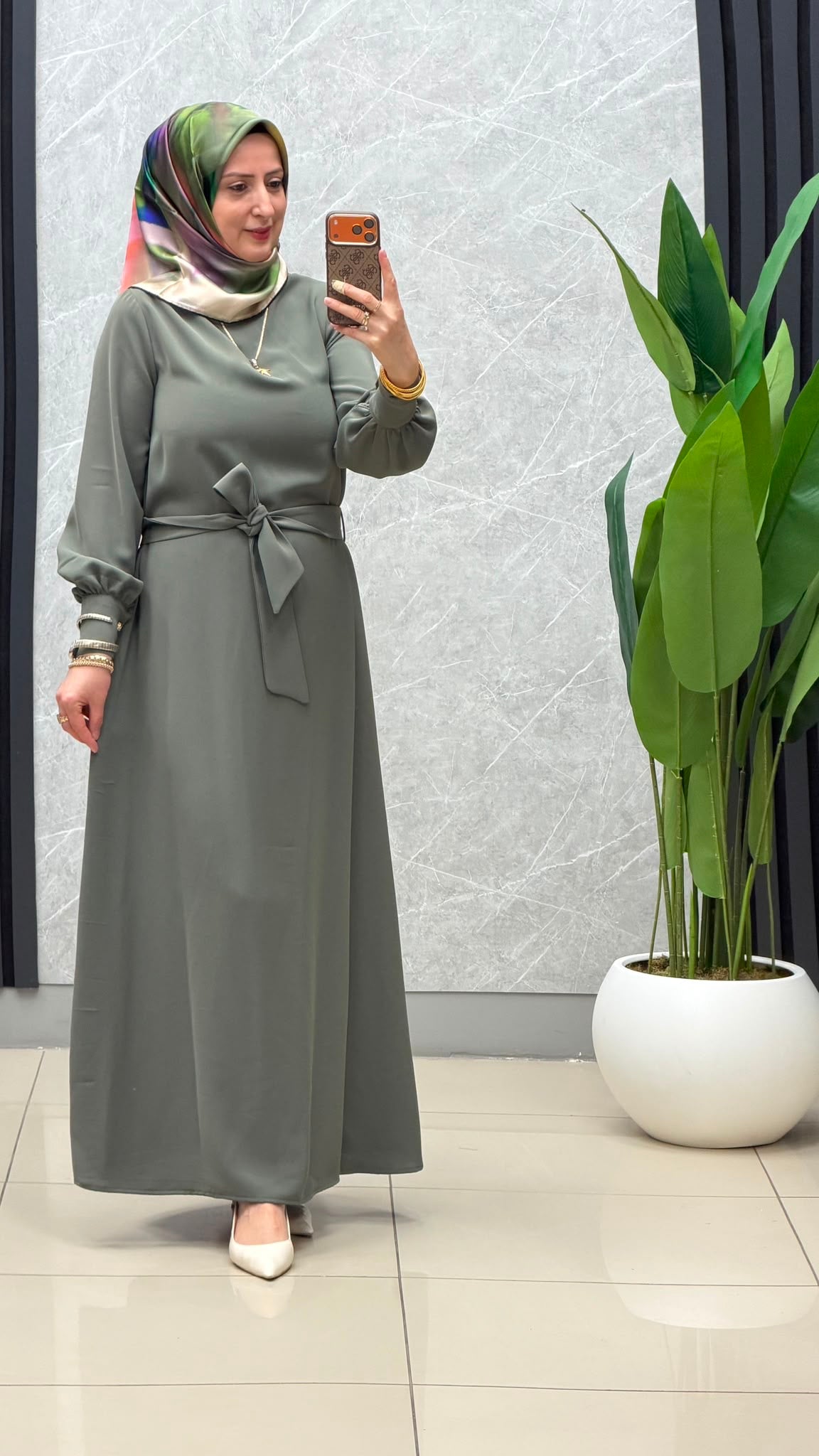 Armine Trend Seyyar Kemerli Omuz Drape Detaylı Krep Elbise kod:26yt904