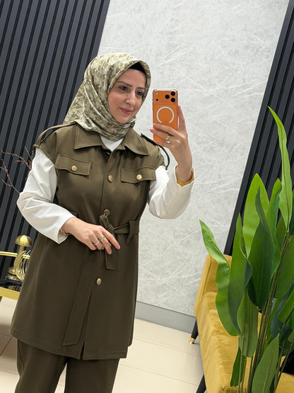 Kado Yelekli takım düğmeli Kuşaklı  257119