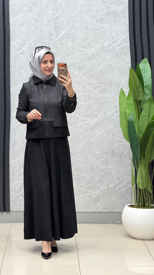 Armine Trend Nubuk Detaylı Takım / Ürün Kodu: 26KT607