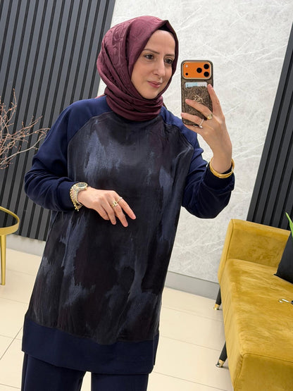 Bulue Angel 417 ipek kupra modal kumaş takım