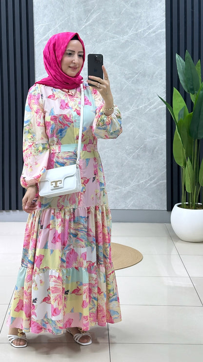 Puane pembe  elbise