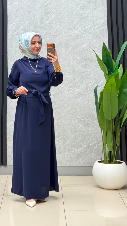 Armine Trend Seyyar Kemerli Omuz Drape Detaylı Krep Elbise kod:26yt904