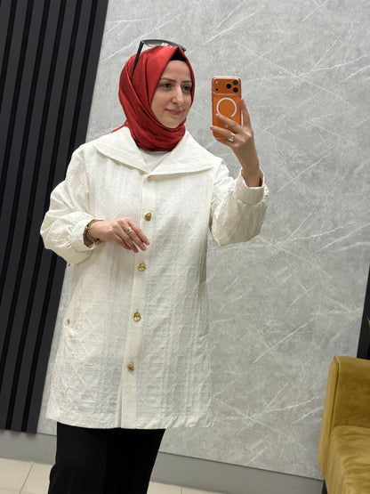 ARMİNE TREND  düğmeli kabartmalı ceket
Kod: 26yt508