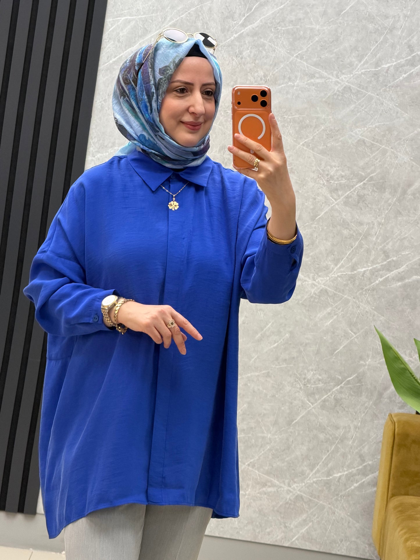 NUSS Akdeniz gömlek oversize standart beden 26k3001