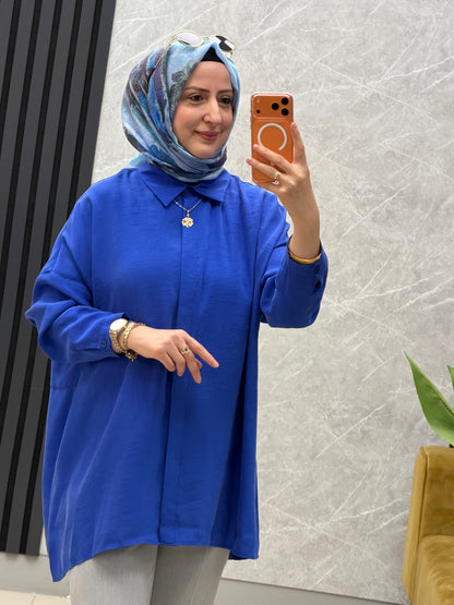 NUSS Akdeniz gömlek oversize standart beden 26k3001