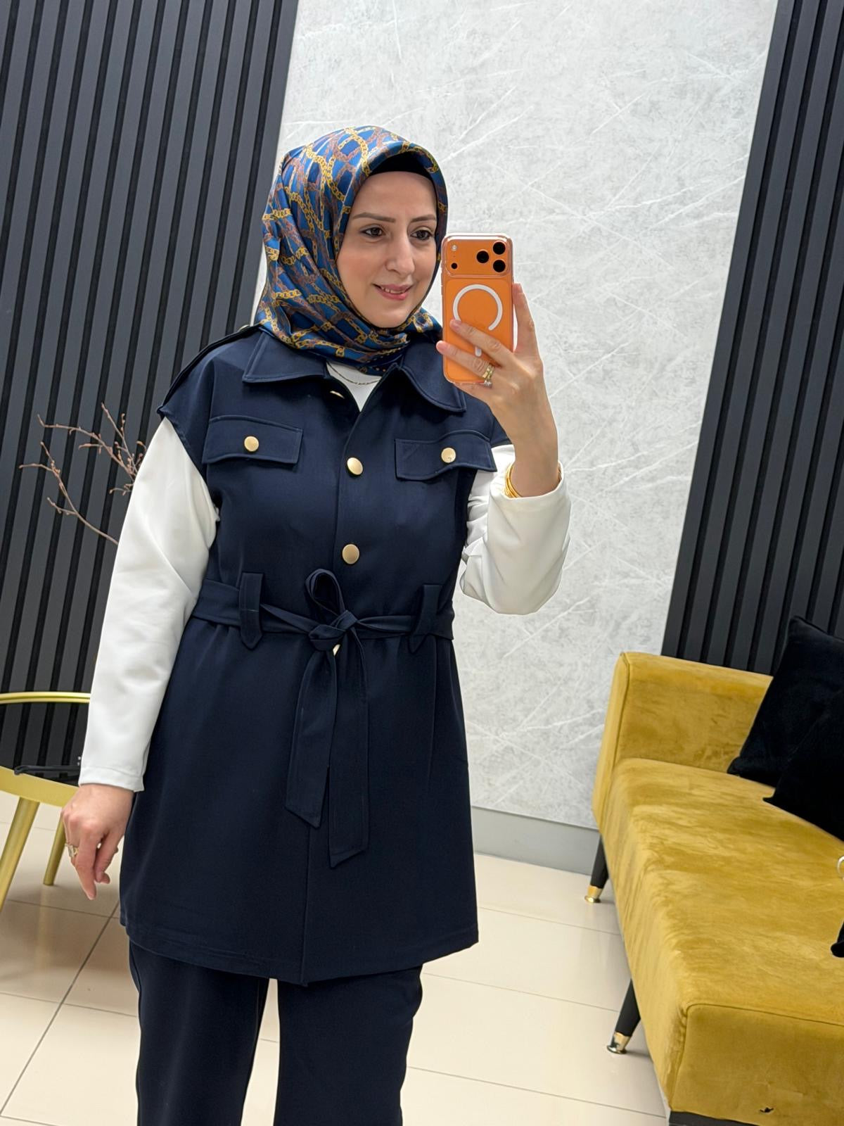 Kado Yelekli takım düğmeli Kuşaklı  257119