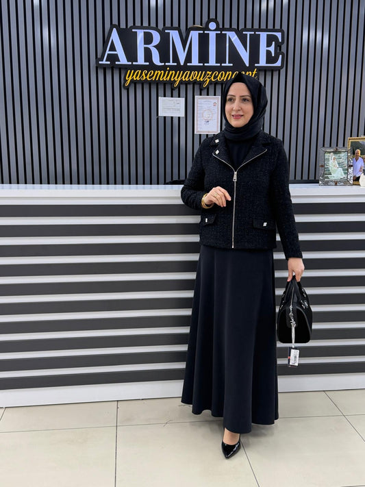 Ahi Ceketi simli etekli takim 11157