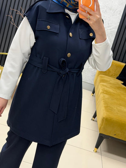 Kado Yelekli takım düğmeli Kuşaklı  257119