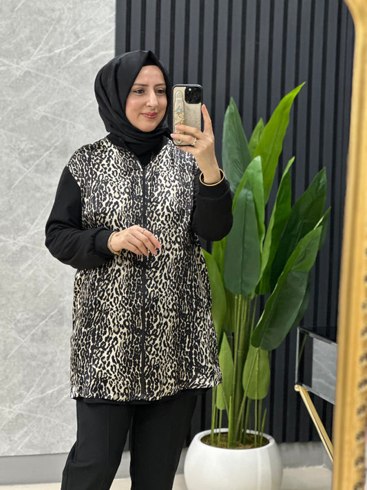 Armine leopar desen Çeket