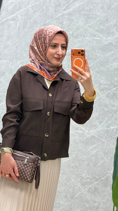 Armine Trend Düğme Detaylı Kısa Ceket  kod:1356