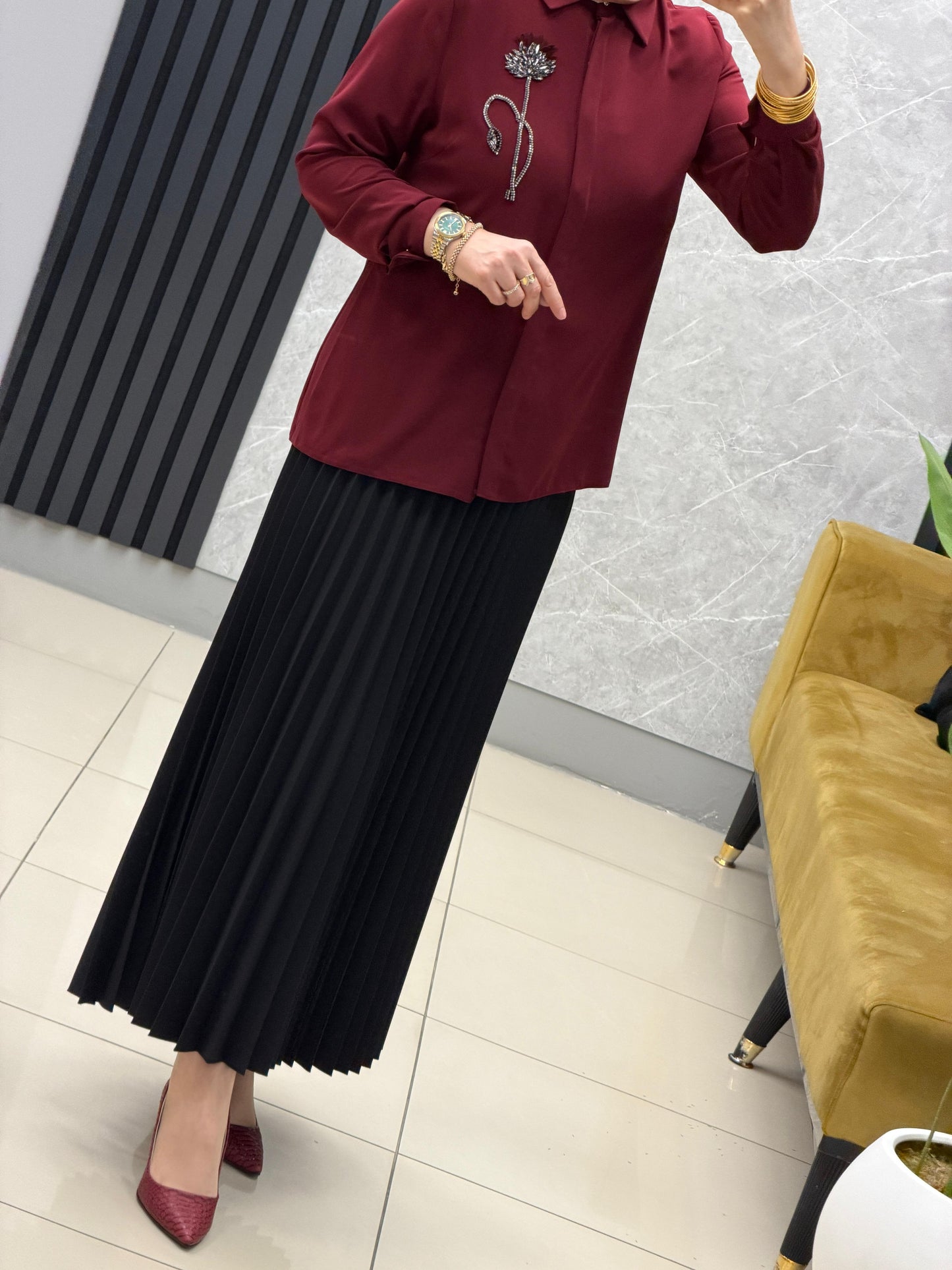 Famalin pileli etek kod: 8940