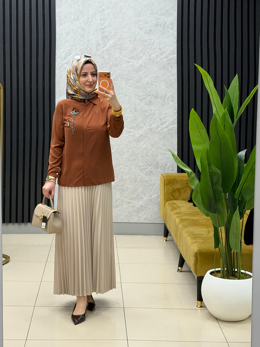 Yelda fendi etek üstü kısa gömlek 
Kod:1176