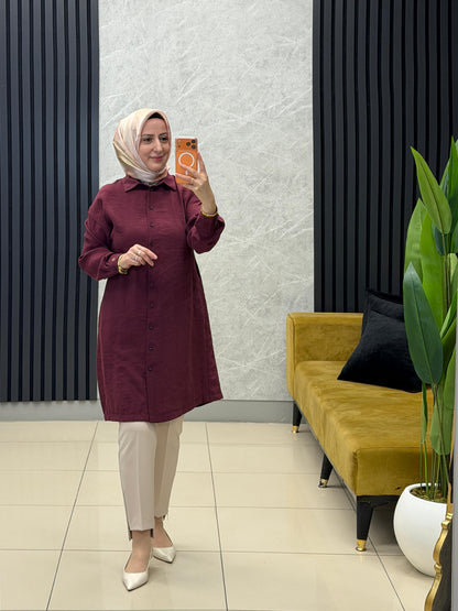 Armine trend uzun boy arkasi nakışlı kupra  gömlek
Kod: 26yt418