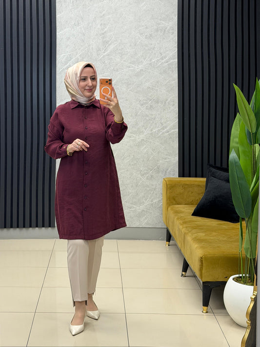 Armine trend uzun boy arkasi nakışlı kupra  gömlek
Kod: 26yt418