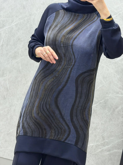 Ayşe Akay Modal kumaş ipek kupra pantolonlu takım.
Kodu:1010