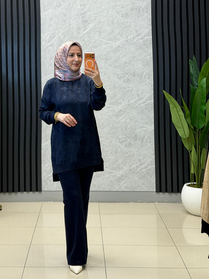 Kado jakarli kendinden desenli ribanalı tunik
Kod: 262926