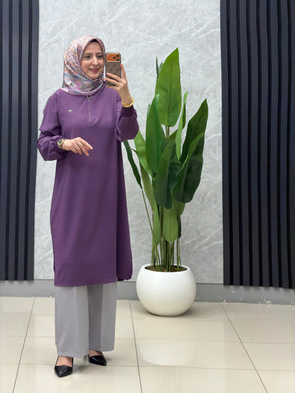 Kado fermuarlı dik yaka  tunik.
kod: 251491