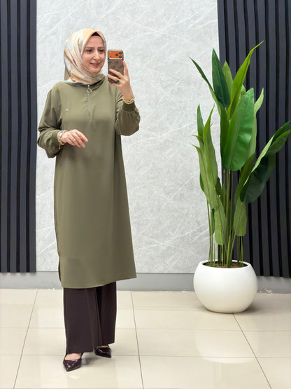 Kado fermuarlı dik yaka  tunik.
kod: 251491