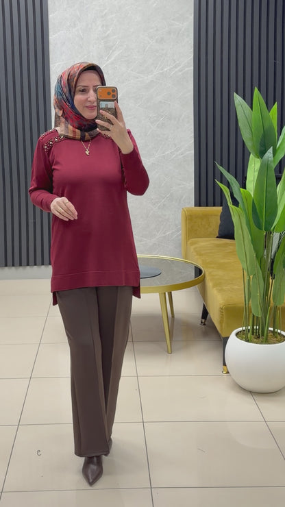 Soguk iplik merserize tunik plt32